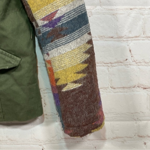 Vintage IB Diffusion Jacket Womens Medium Aztec Green Military Quilted Lined - Picture 5 of 13